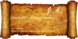 Jerkó Albertina névjegykártya